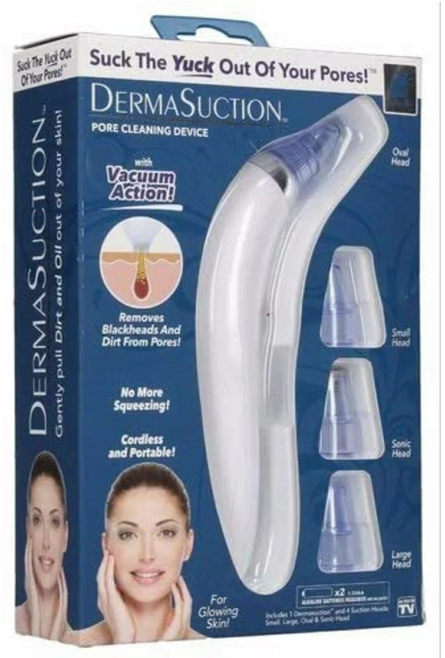 Derma Suction Blackhead Remover Vacuum Pimple Sucker Tool For Men And Women Blackheads Remover Tool Kit, Acne Remover, Pore Cleaner, Facial Beauty Care (White)
