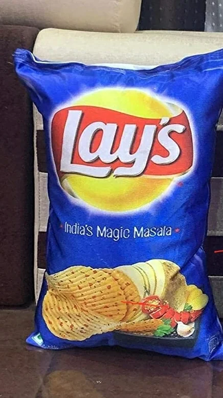 Lays pack designed Snacks Cushion Size-12X18 Inch -1Piece - 0