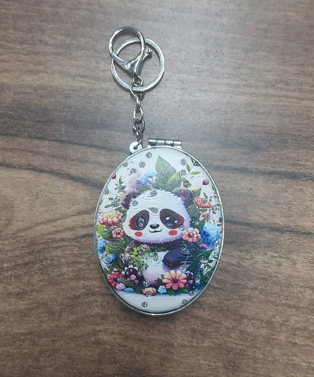 Panda Mirror Key Chain