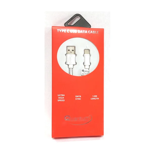 Quantum Hi-Tech Merchandising Transfer, Sync, Charge, 1.0 m Length, Type C Ultra High Speed USB Data Cable - 60