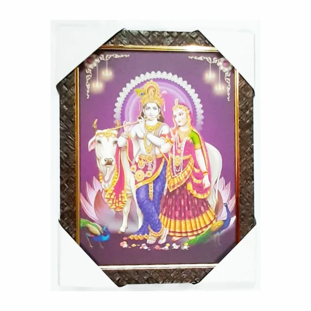 Radha Krishna Wooden Photo frame - 10inchx13inch- 1Piece
