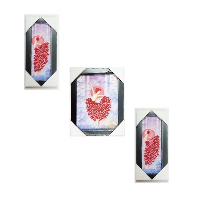 Set of 3 Dancing Doll Modern Art Painting UV Textured Photo frames -(1bigsize & 2smallsize) - 0