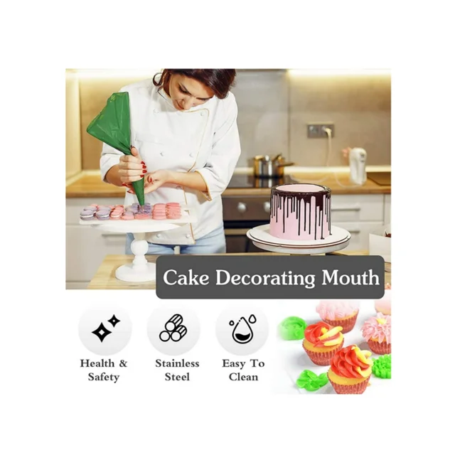 Stainless Steel Icing Nozzles for Decorating Frosting Cupcake, Pastries, Desserts, Tarts( Set of 9) - 0.23
