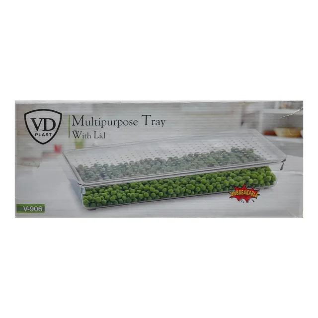 Unbreakable Multi Purpose Tray With Lid for home, office, stack