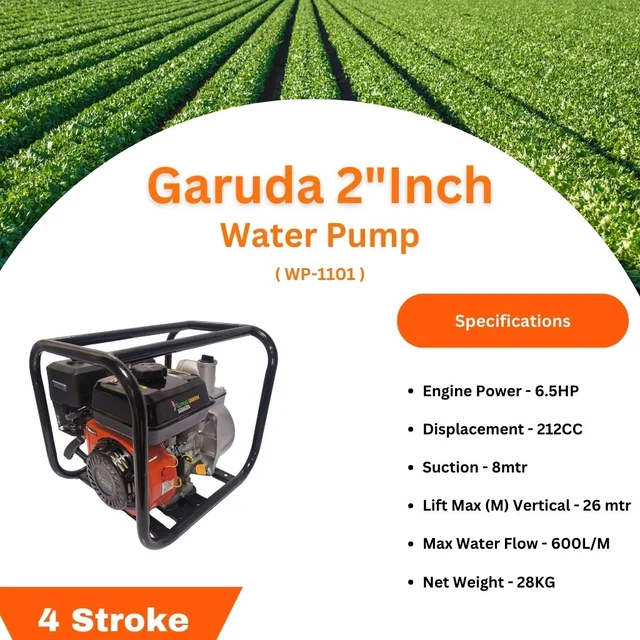 Adiyogi Garuda 2" inch water pump|6.5HP 212 CC Engine