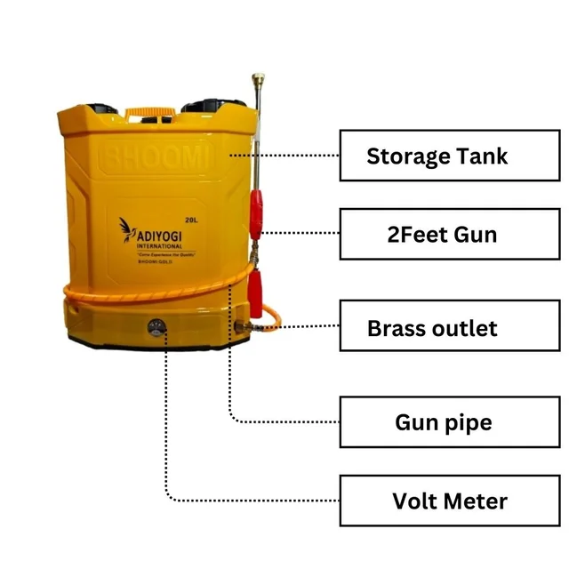 Adiyogi Bhoomi Gold Double Motor Battery Sprayer|12V20Ah double battery