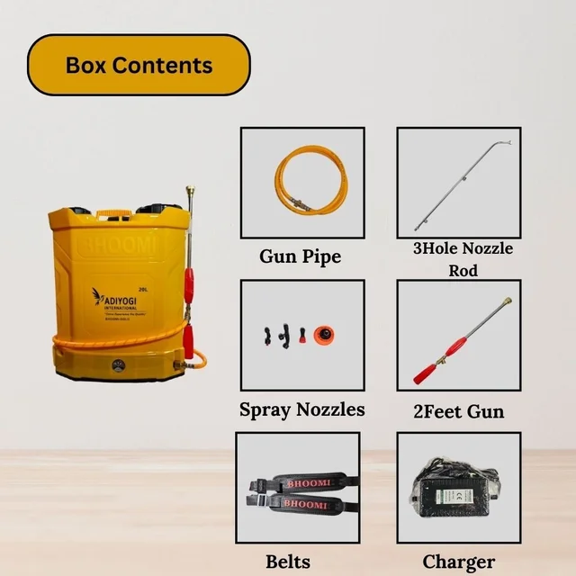 Adiyogi Bhoomi Gold Double Motor Battery Sprayer|12V20Ah double battery