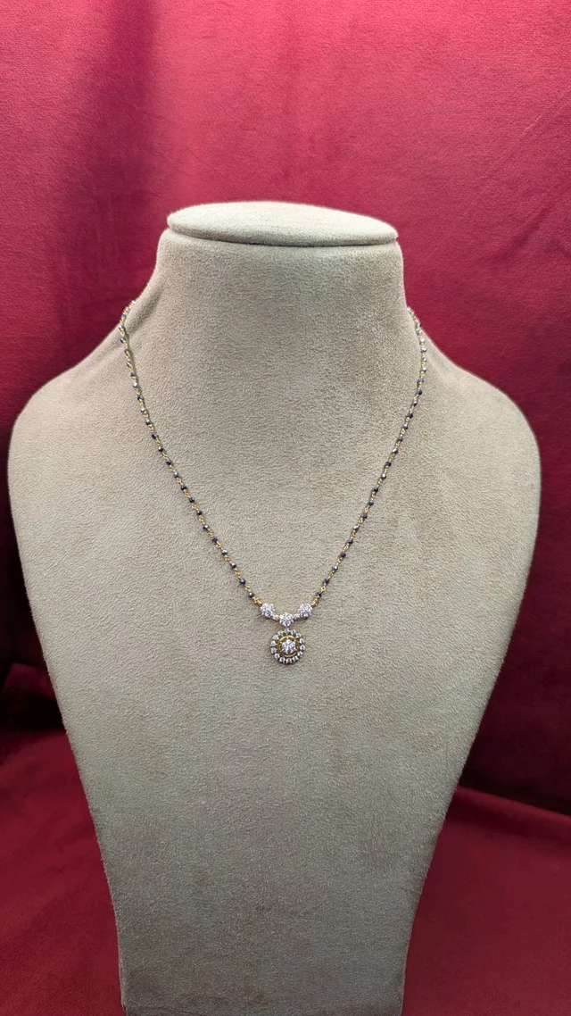 black diamonds with cz pendent (11411)