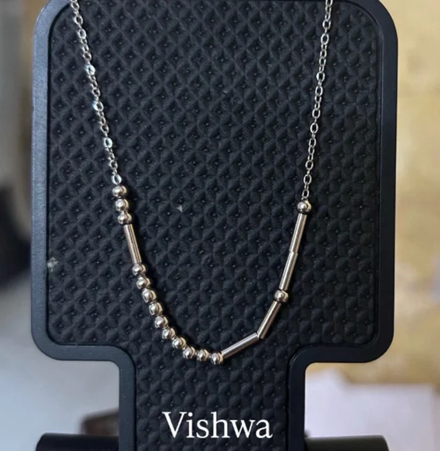 Silver Morse Code Necklace (1 Year Warranty)