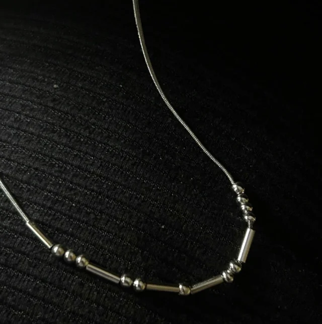 Silver Morse Code Bracelet 