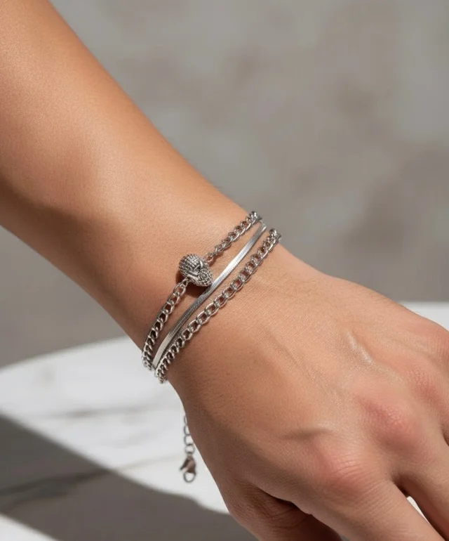 combo of 3 hand bracelet stacks 
