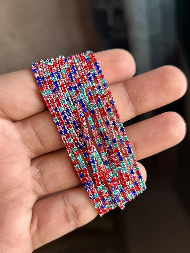 multi colour stretchable tennis bracelet (each)