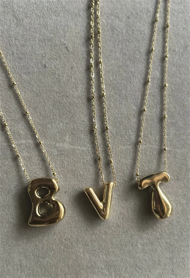 bubble letter necklace 