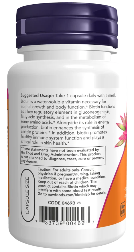 Now Biotin 1000 mcg - 100 Veg Capsules