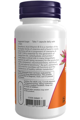 Now Pantothenic Acid 500 mg - 100 Veg Capsules