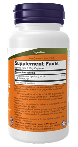 Now Acidophilus Two Billion - 100 Veg Capsules