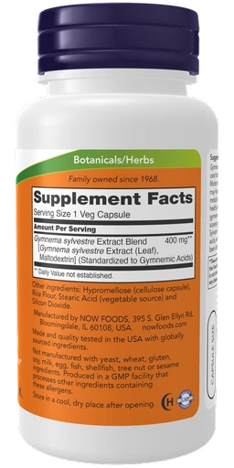 Now Gymnema Sylvestre Extract 400 mg - 90 Veg Capsules