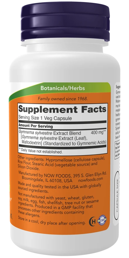 Now Gymnema Sylvestre Extract 400 mg - 90 Veg Capsules