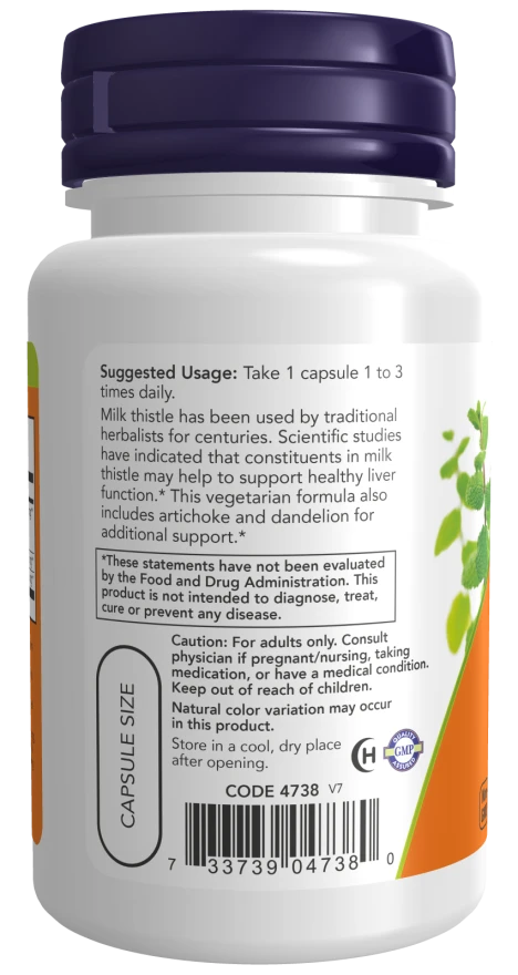Now Double Strength Milk Thistle Extract 300 mg - 50 Veg Capsules