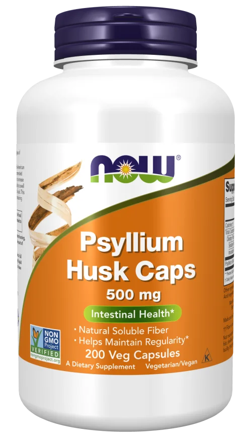 Now Psyllium Husk 500 mg - 200 Veg Capsules