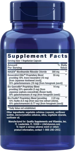 Life Extension NAD+ Cell Regenerator 300mg - 30 Vegetarian capsules