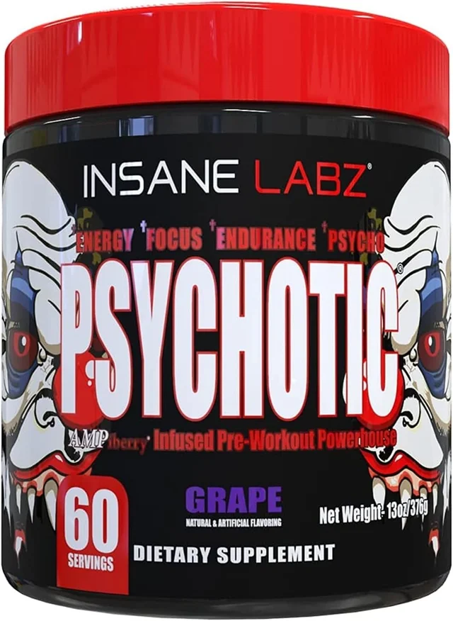 Insane Labz Psychotic Pre Workout - 60 servings, Grape