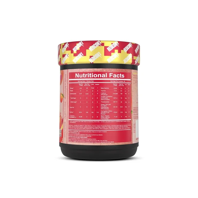 Redcon1 Total War Pre Work Out - 60 servings, Sour Peach Rings