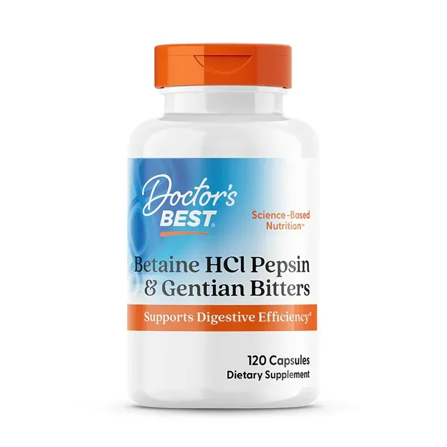Doctor's Best Betaine HCl, Pepsin & Gentian Bitters
