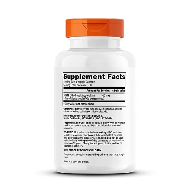 Doctor's Best 5-HTP 100 mg - 180 Veggie Capsules
