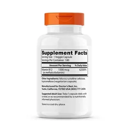 Doctor's Best Fully Active B12, 1,500 mcg - 180 Veggie Caps