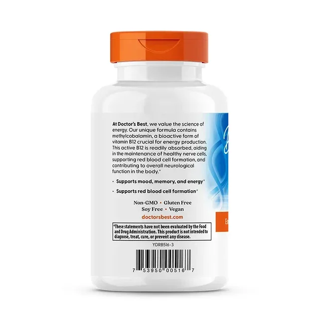 Doctor's Best Fully Active B12, 1,500 mcg - 180 Veggie Caps