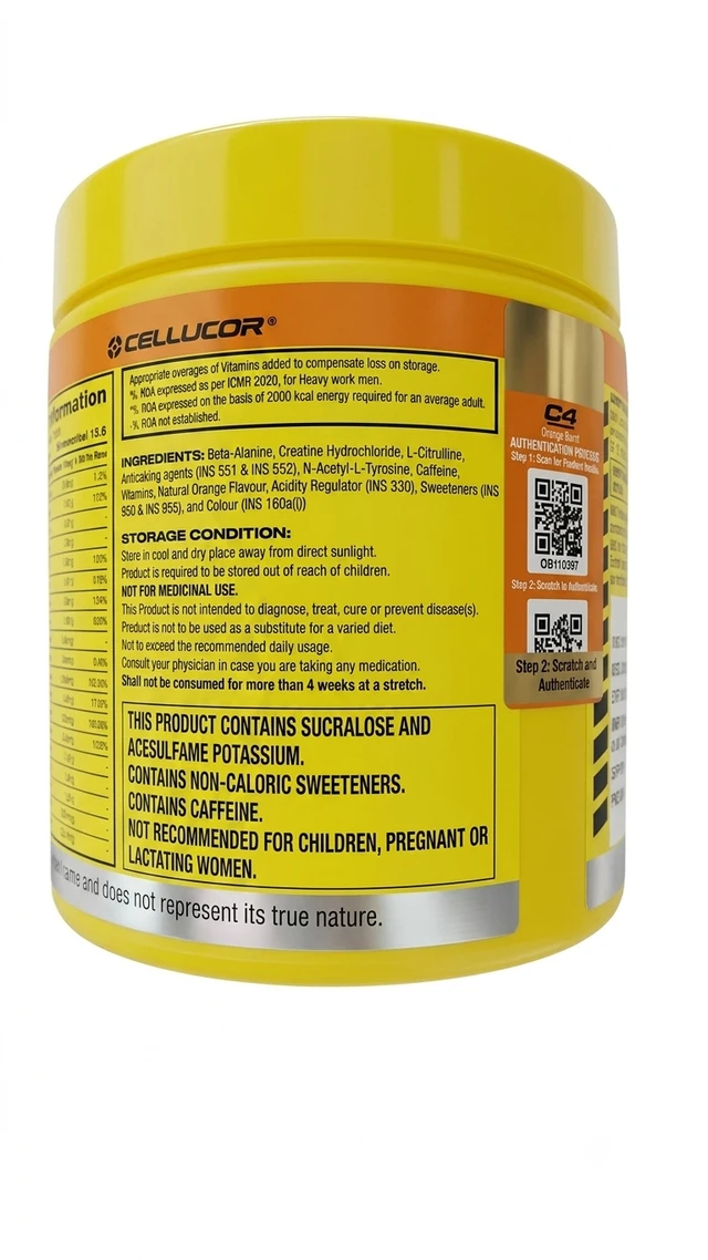 Cellucor C4 Original Pre-Workout - 30 servings, Orange Burst