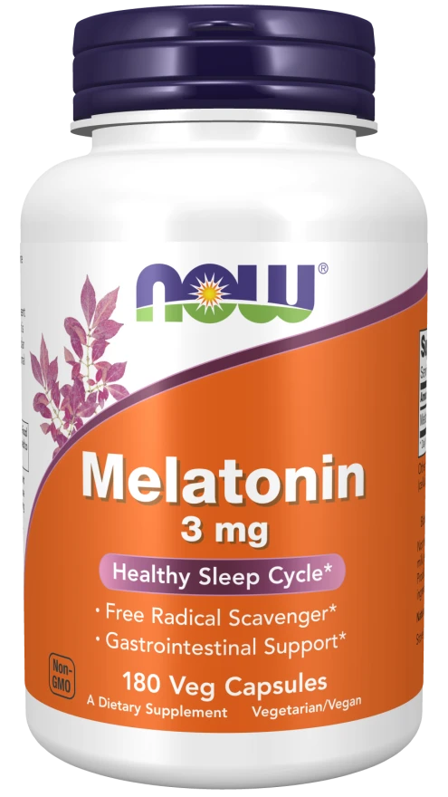 Now Melatonin 3 mg - 180 Veg Capsules