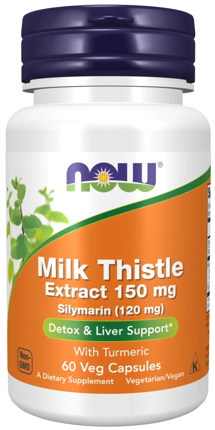 Now Milk Thistle Extract 150 mg Silymarin - 60 Veg Capsules, NA