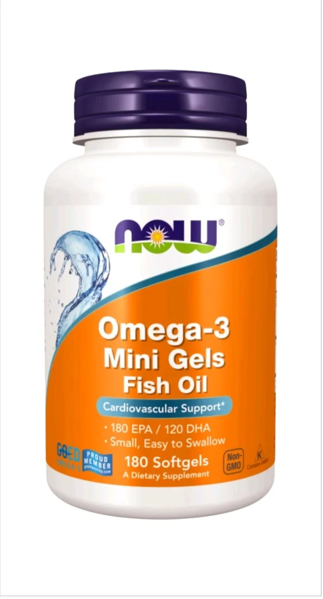 Now Omega-3 Mini Gels Fish Oil - 180 Softgels