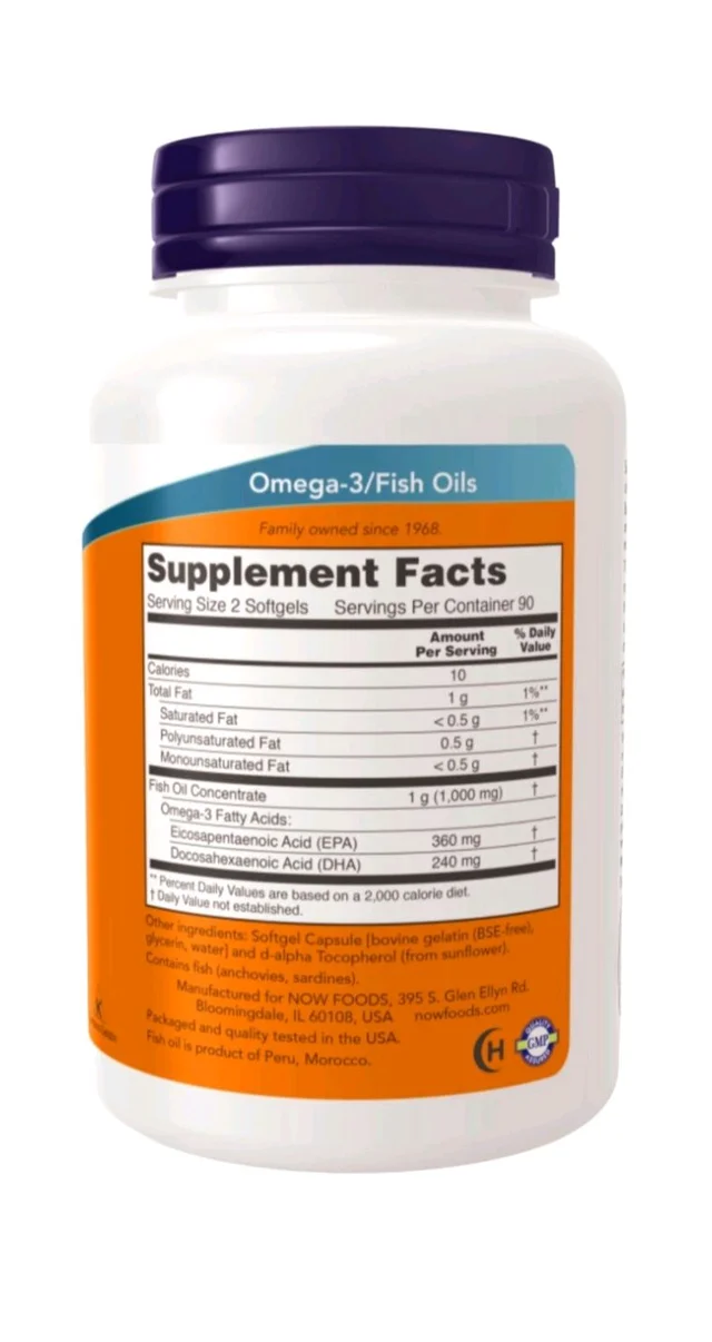 Now Omega-3 Mini Gels Fish Oil - 180 Softgels