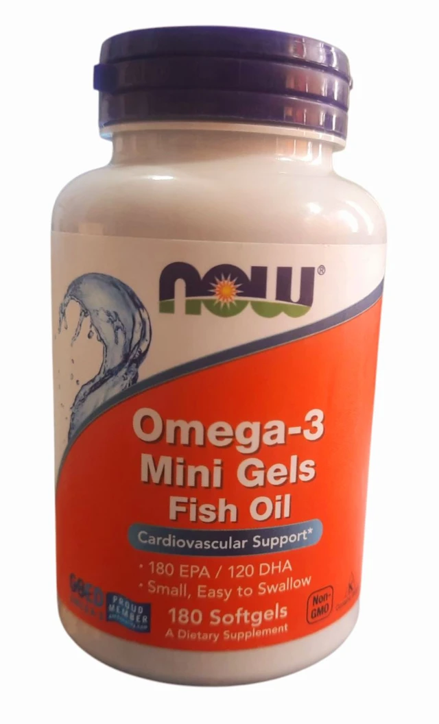 Now Omega-3 Mini Gels Fish Oil - 180 Softgels