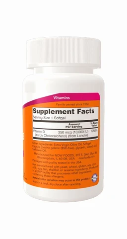 Now Vitamin D-3 10,000 IU- - 120 Softgels
