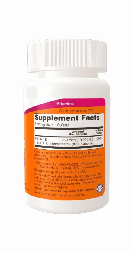 Now Vitamin D-3 10,000 IU- - 120 Softgels