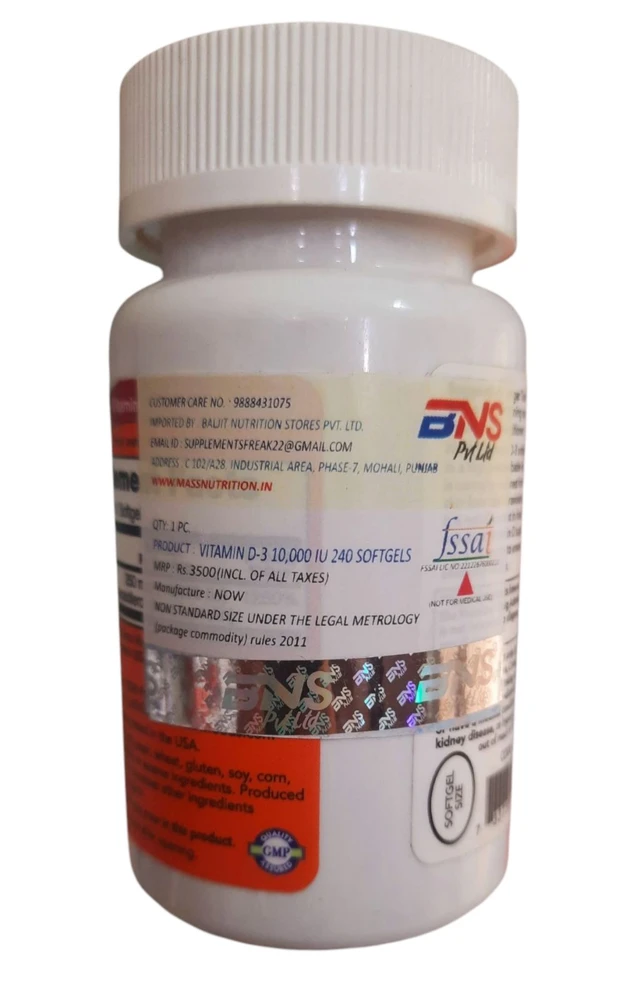 Now Vitamin D-3 10,000 IU- - 120 Softgels