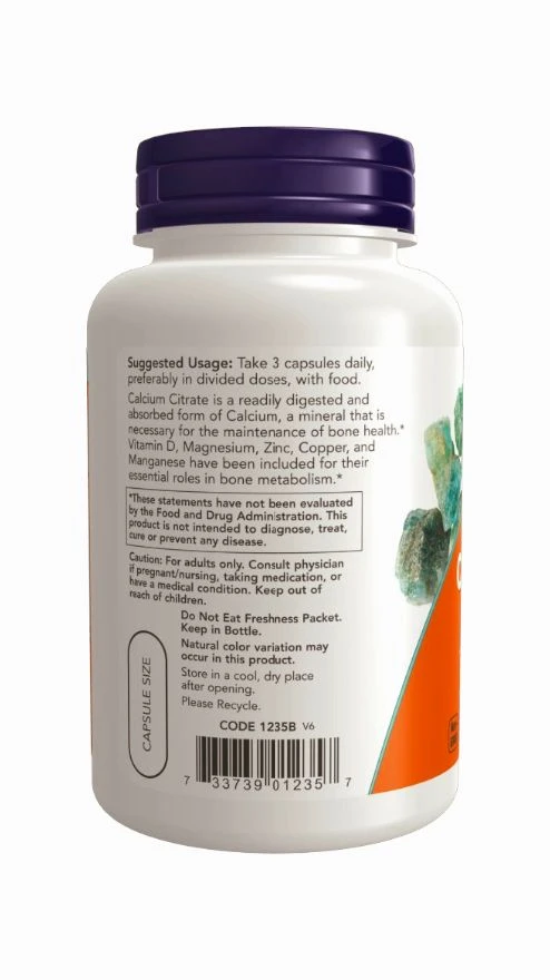 Now Calcium Citrate - 240 Veg Capsules