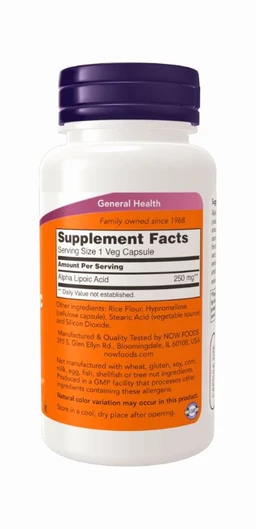 Now Alpha Lipoic Acid 250 mg - 120 Veg Capsules