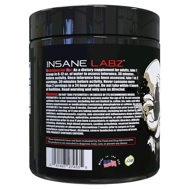 Insane Labz Psychotic Black 35servings - 228g, Fruit Punch