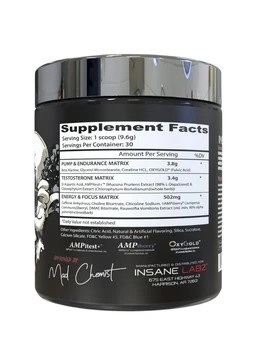 Insane Labz Psychotic Test 30 Serving - 288g, Lemon Lime