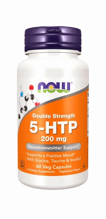 Now 5-HTP, Double Strength 200 mg Veg Capsules - 60