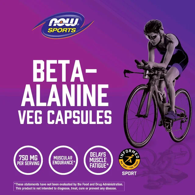NOW Foods
Sports, Beta-Alanine, Endurance, 750 mg, - 120 Veg Capsules