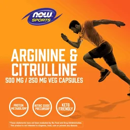 NOW Sports Arginine & Citrulline 500mg/250mg - 120 Veg Capsules