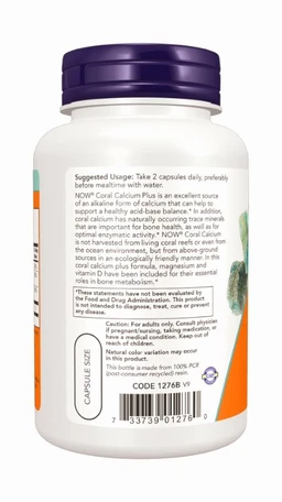 Now Coral Calcium Plus - 100 Capsules