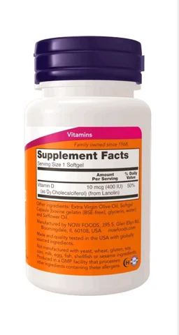 Now Vitamin D-3 400 IU - 180