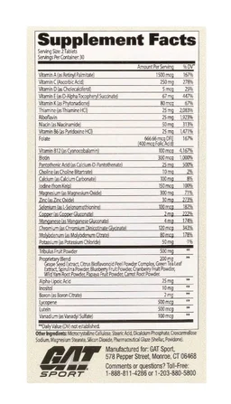 GAT Sport Mens Multi + Test - 60 Tablets